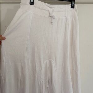 FP Movement by Free People Wide Leg Drawstring Pants in Off-White